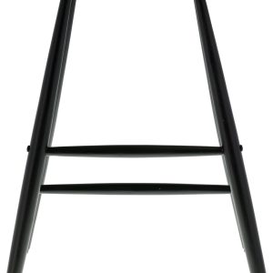 Høj Skammel Bast 46,5x28x64 cm Sort Massiv eg