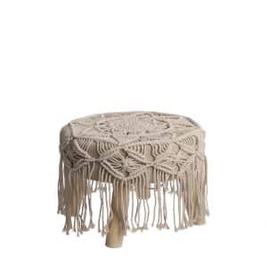 Macrame skammel 29,5 cm høj